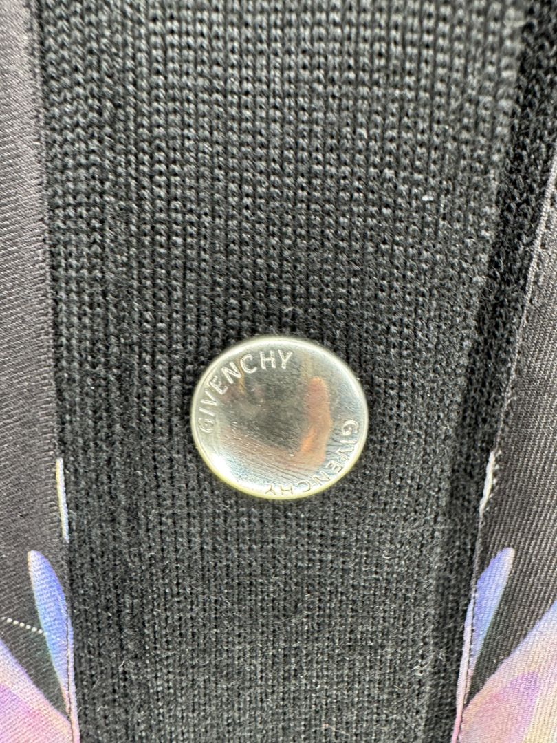 Givenchy Floral Silk-Panel Cashmere Cardigan – Size L