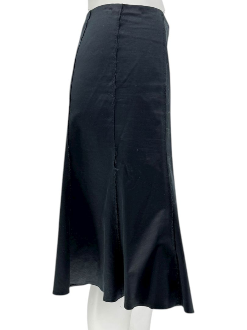 Akris Punto Black Cotton-Stretch Paneled A-Line Skirt –Size: US 12 (F 44 / D 42)