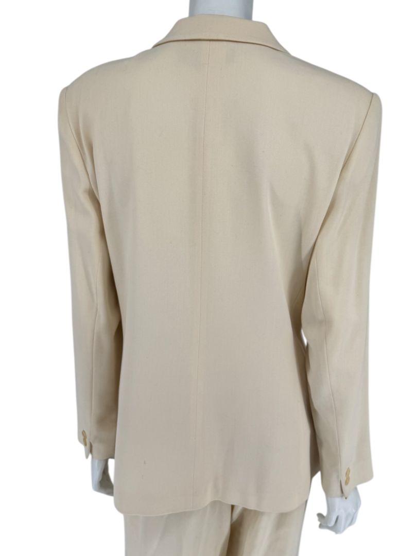 Ron Leal Cream Wool Pantsuit – Size 12