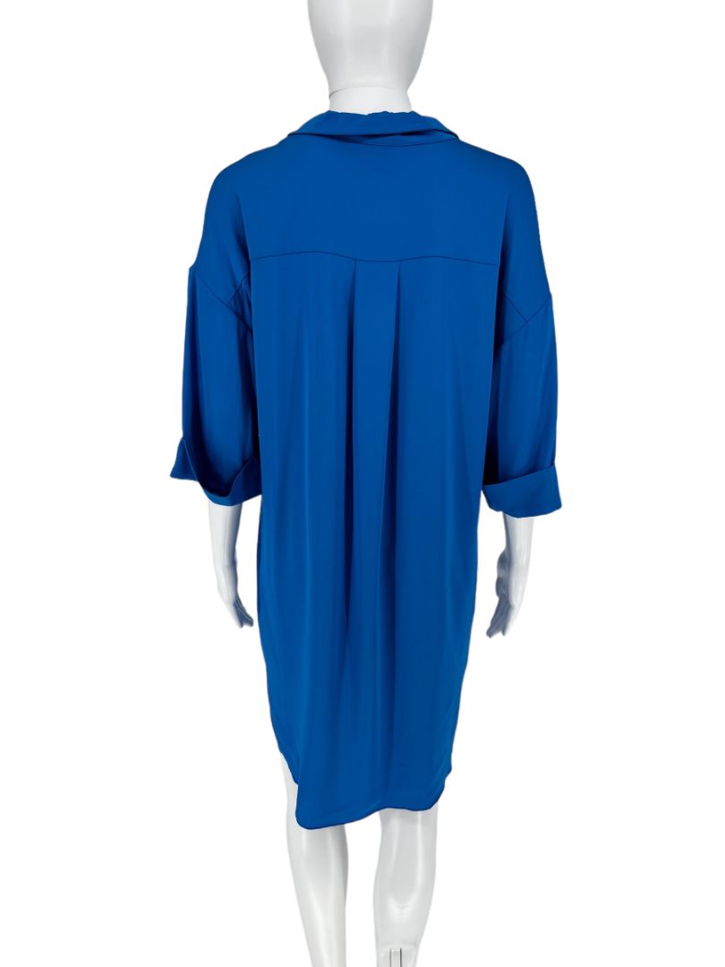 Piazza Sempione Cobalt Blue Collared Tunic Dress – Size IT 38 (Fits Like US 2-4)
