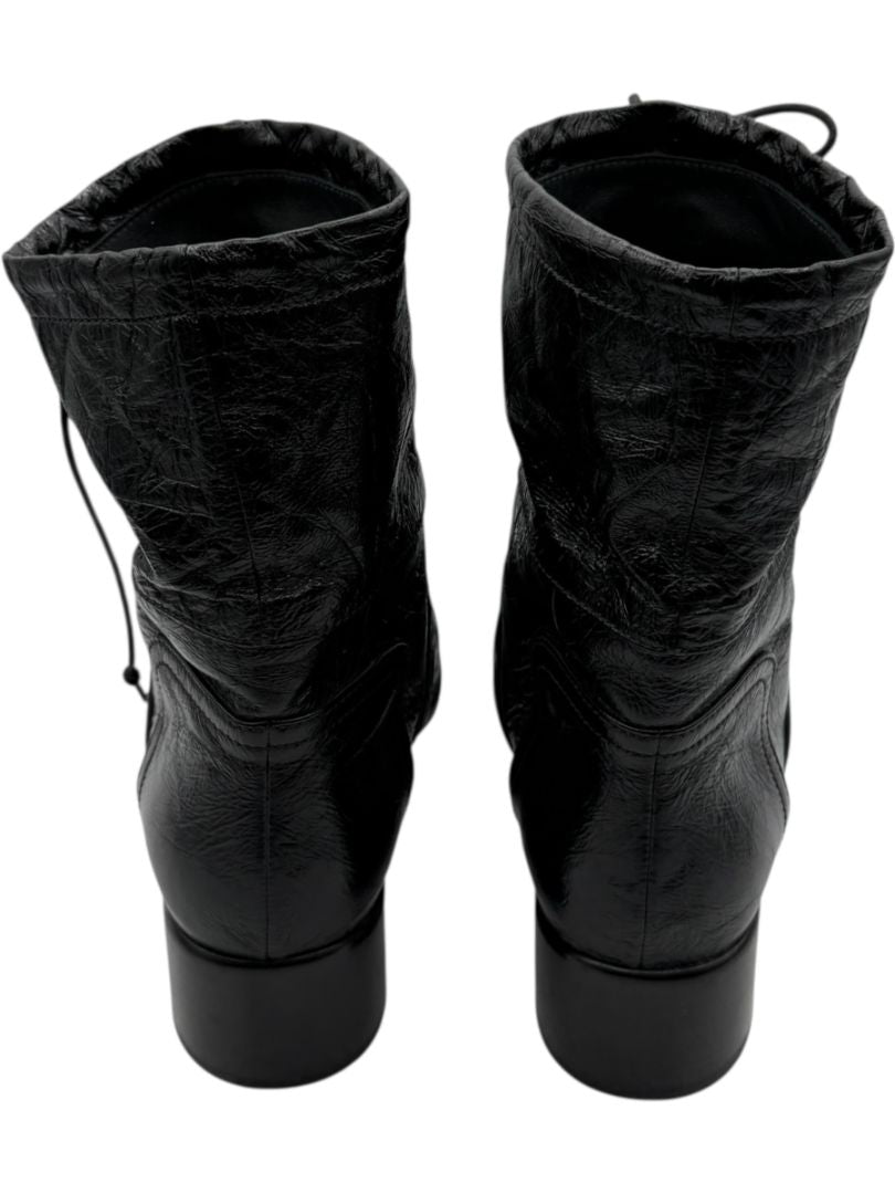 Chanel Quilted Crinkled Calfskin Mid-Calf Boots – Size 41