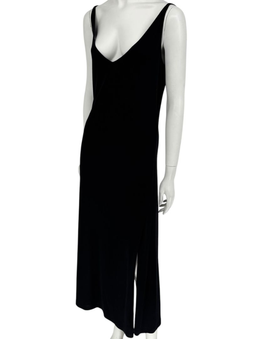 Lida Baday Black V-Neck Slip Dress – Size L