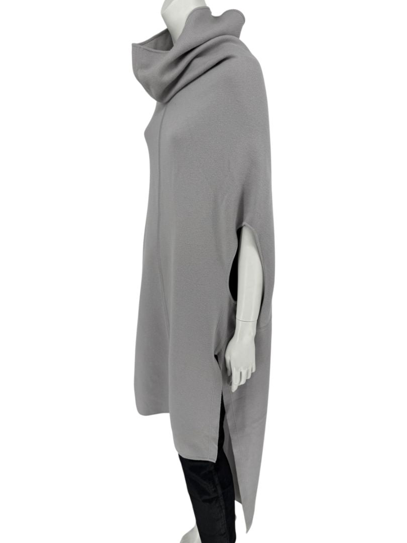 Rick Owens Pearl Grey Sleeveless Knit Funnel Tunic – Size L (IT 48 / US 8)