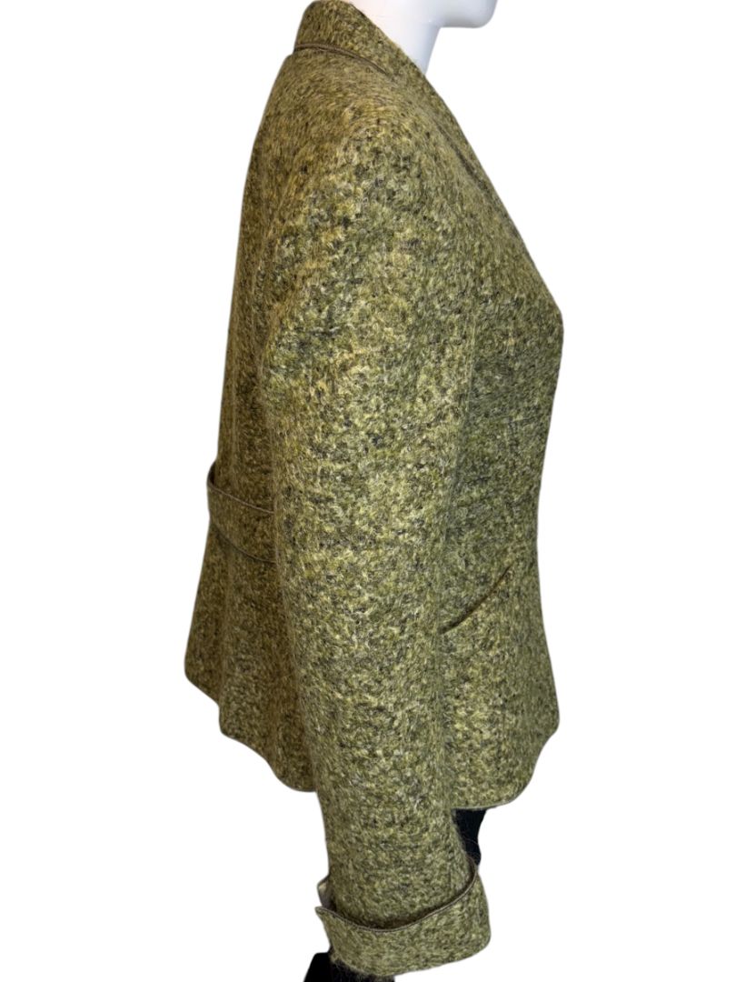 MSIAMO Green Wool Blend Bouclé Jacket – Size 12