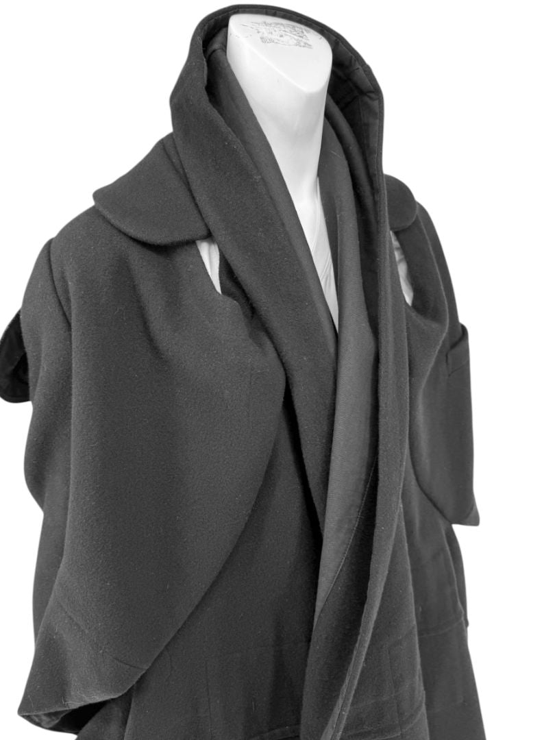 Comme des Garçons Black Wool Sculptural Coat – Fall 2009 – Size S