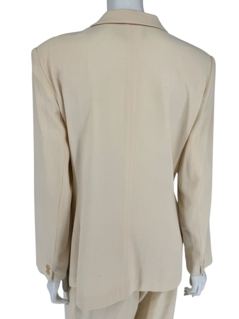 Ron Leal Cream Wool Pantsuit – Size 12