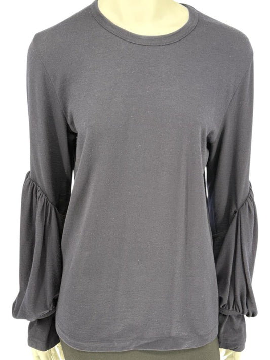 Comme des Garçons Navy Wool Balloon-Sleeve Top – Size L