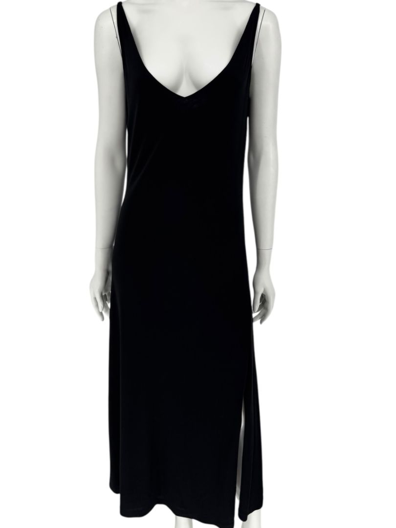 Lida Baday Black V-Neck Slip Dress – Size L
