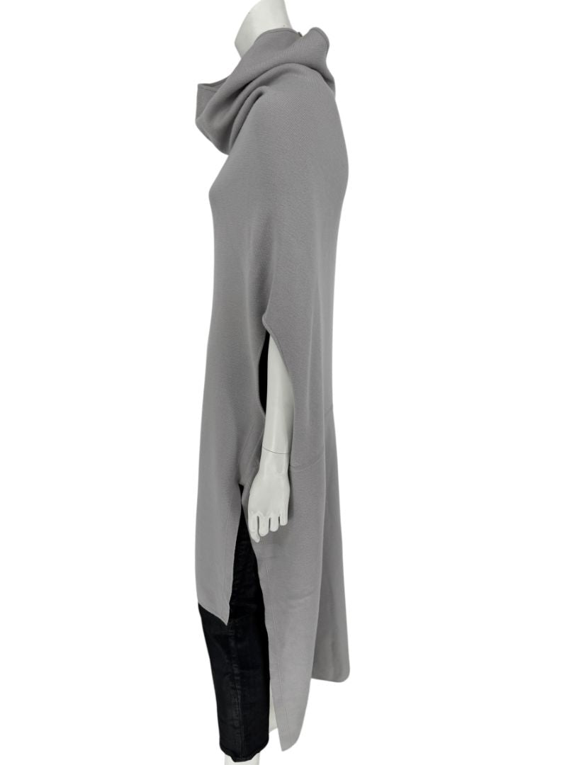 Rick Owens Pearl Grey Sleeveless Knit Funnel Tunic – Size L (IT 48 / US 8)