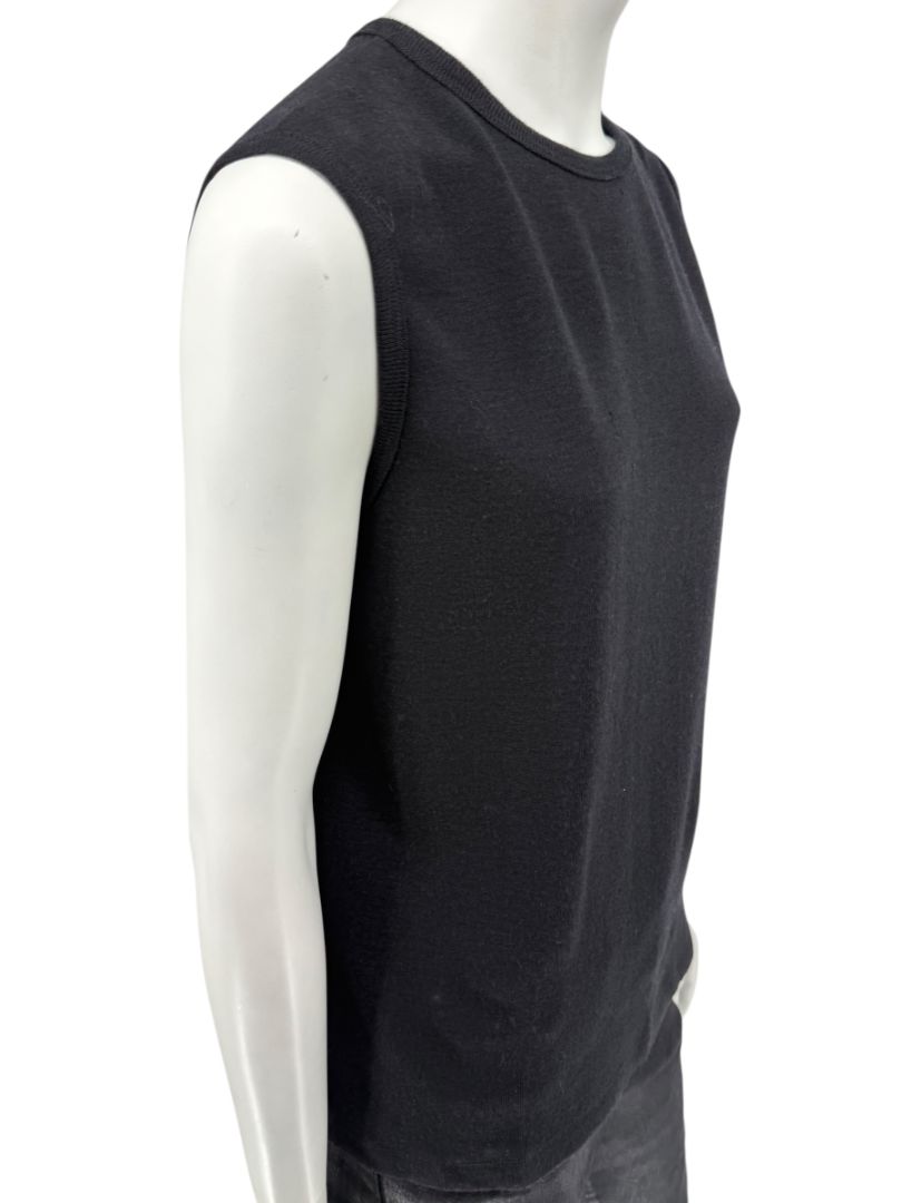 Lida Baday Black Wool Knit Sleeveless Top – XL