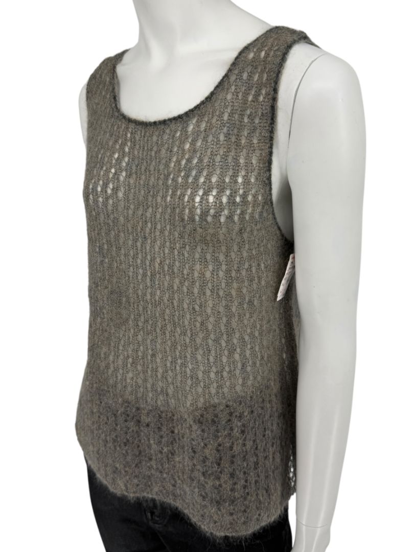 Linda Allard Ellen Tracy “Sage” Mohair Blend Open-Knit Tank – Size XL