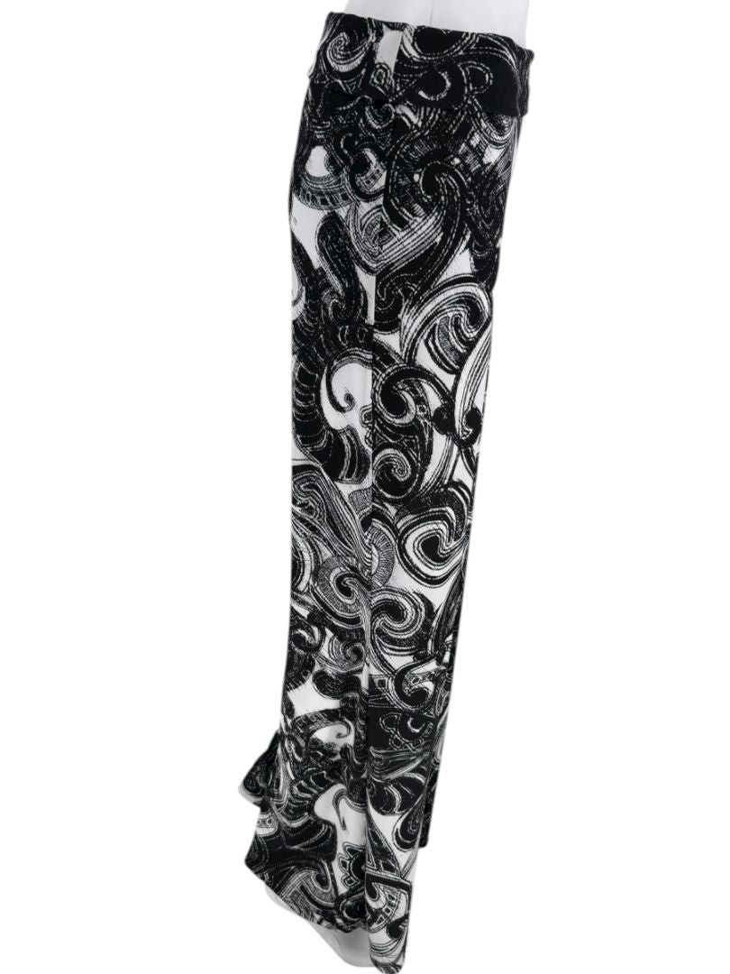 Anatomie Black and White Baroque Print Slim Pants – Size L