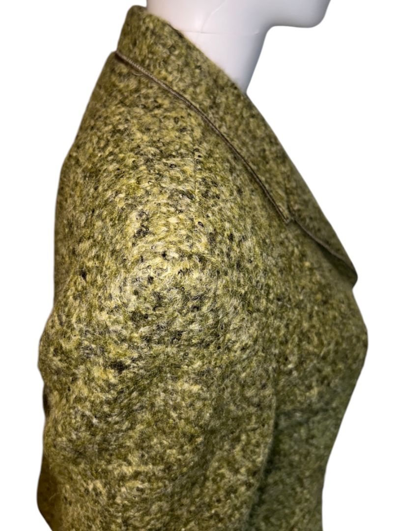MSIAMO Green Wool Blend Bouclé Jacket – Size 12