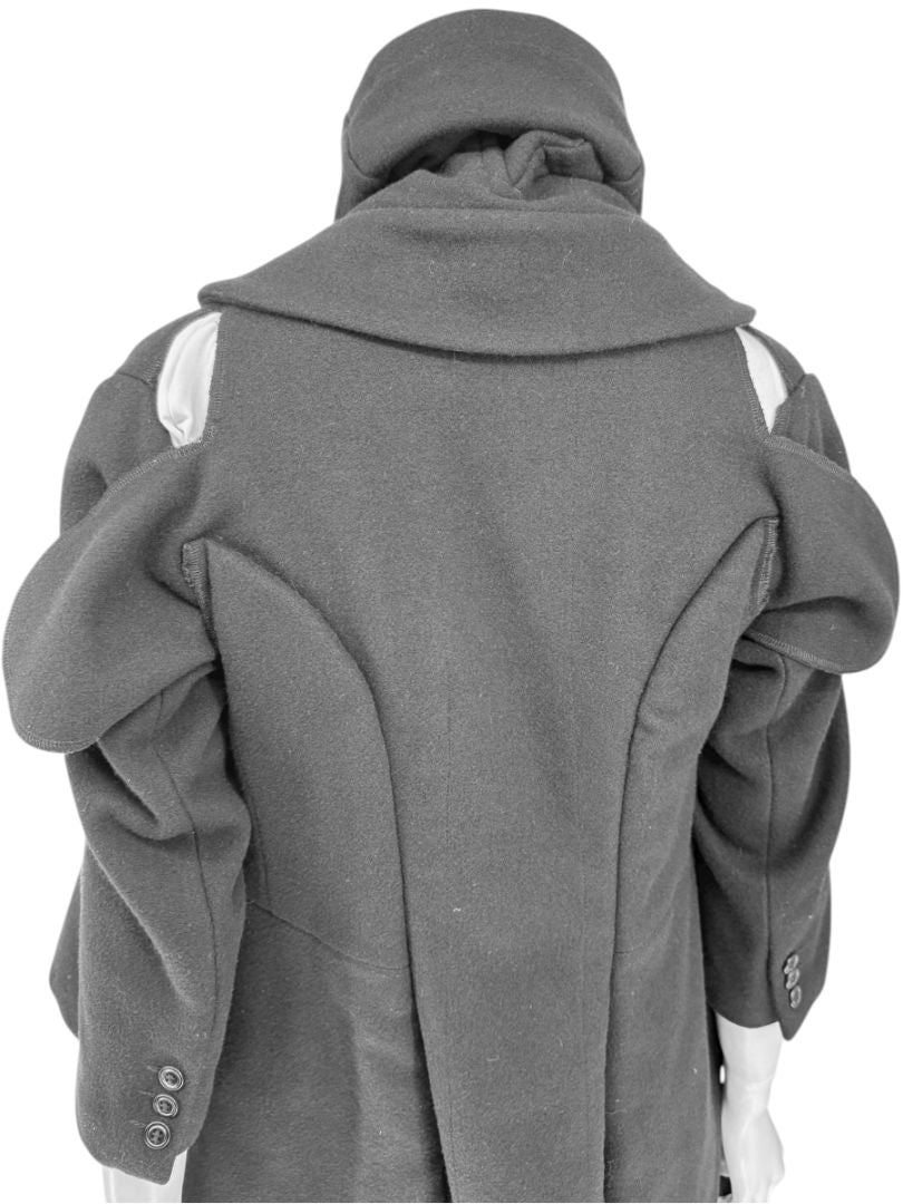 Comme des Garçons Black Wool Sculptural Coat – Fall 2009 – Size S