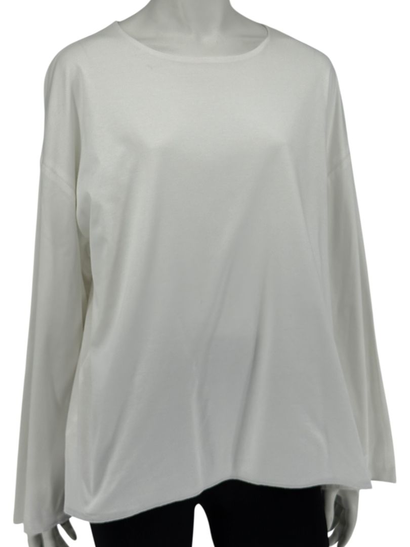 The Row White Long Sleeve Cotton Tunic - Size Small