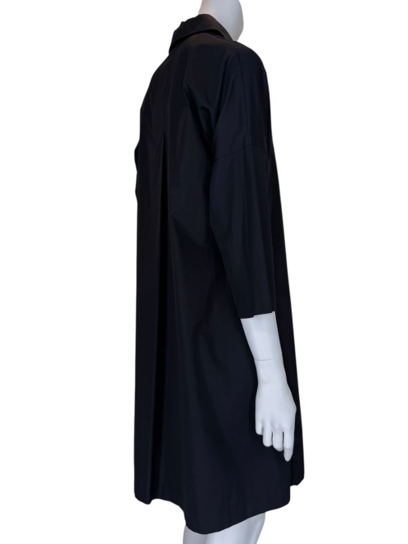 Akris Punto Black Cotton Shirt Dress with Button Detail – Size US 2