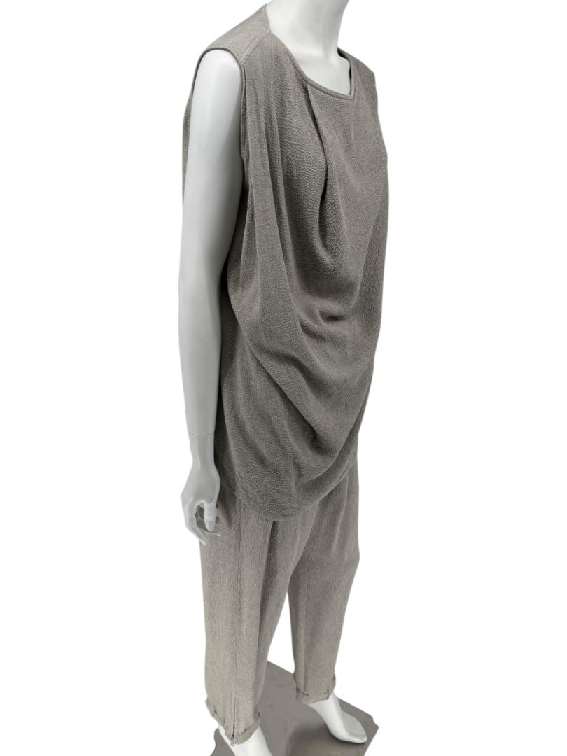 Rick Owens Taupe Draped Tank & Textured Jogger Set - Size IT 42 / US 6