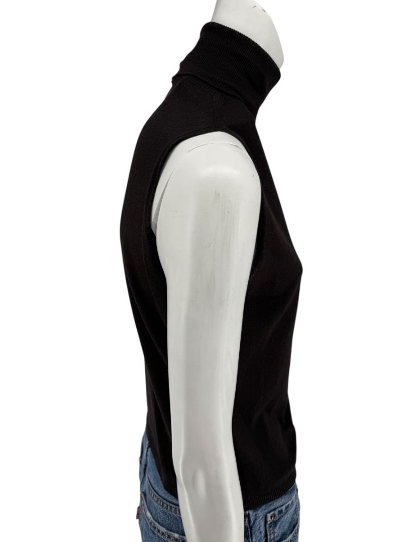 Max Mara Sleeveless Brown Turtleneck Top – Size Large