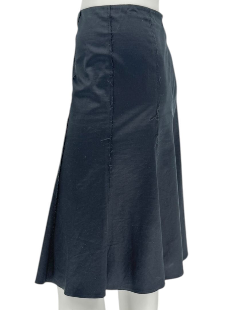 Akris Punto Black Cotton-Stretch Paneled A-Line Skirt –Size: US 12 (F 44 / D 42)