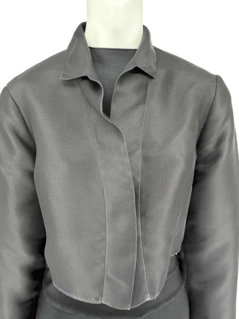 Peter Cohen Charcoal Viscose Cropped Jacket – Size M