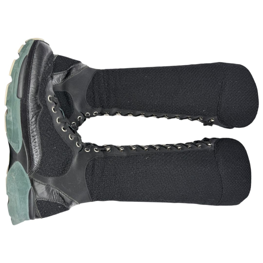 Chanel Mixed-Media High-Top Sneakers – Size 40