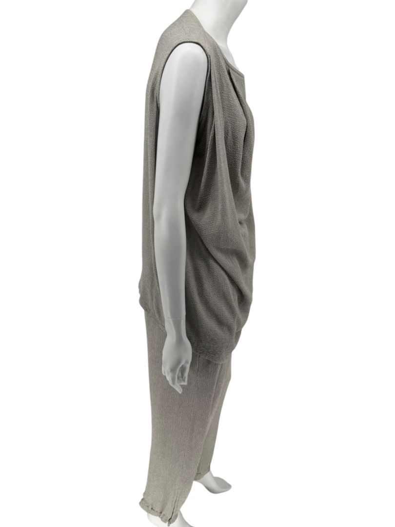 Rick Owens Taupe Draped Tank & Textured Jogger Set - Size IT 42 / US 6
