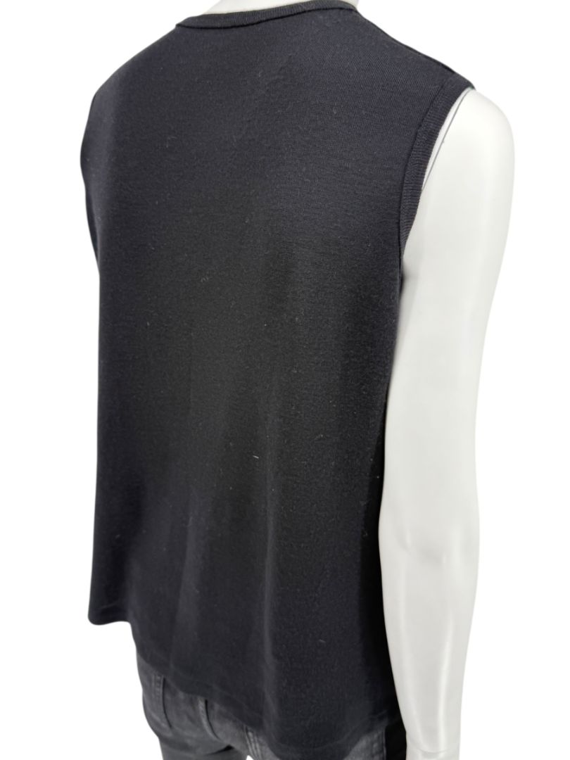 Lida Baday Black Wool Knit Sleeveless Top – XL