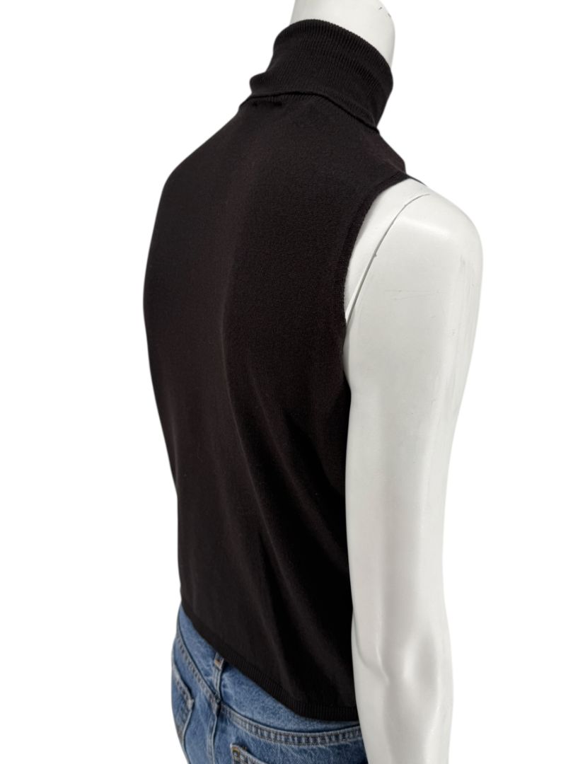 Max Mara Sleeveless Brown Turtleneck Top – Size Large