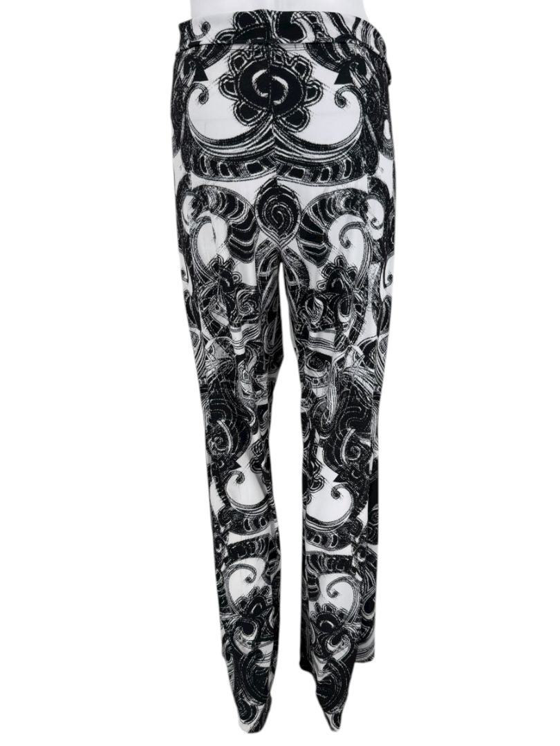 Anatomie Black and White Baroque Print Slim Pants – Size L