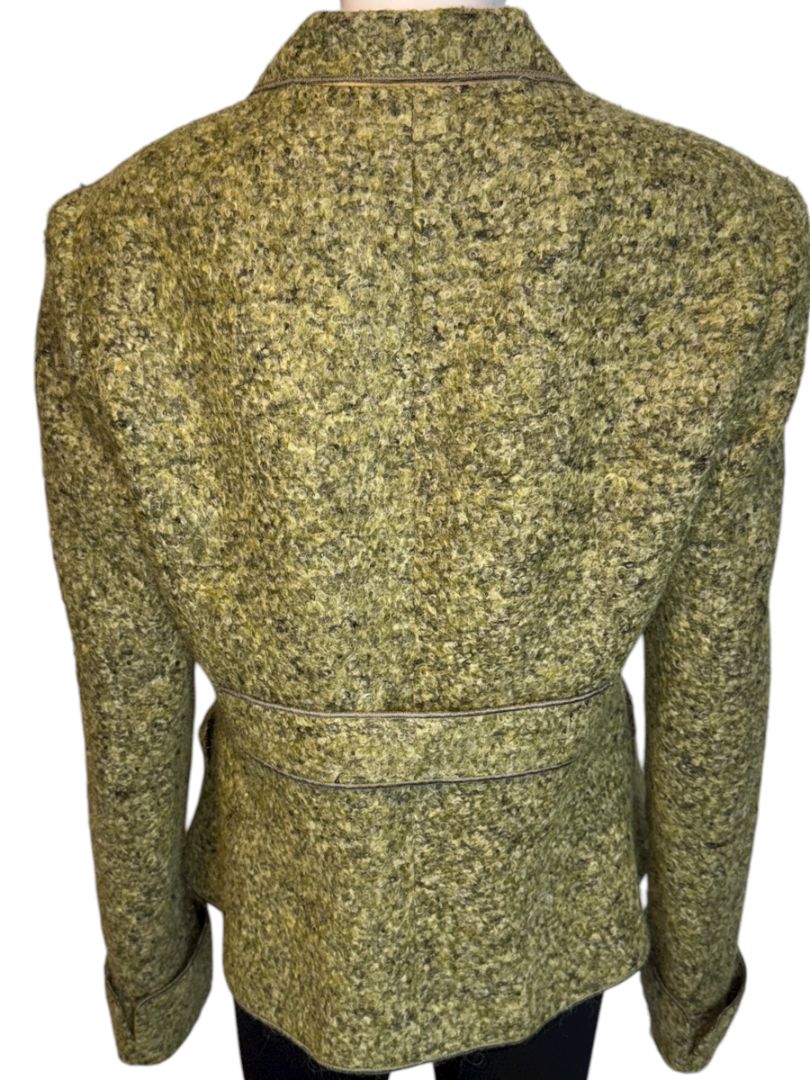 MSIAMO Green Wool Blend Bouclé Jacket – Size 12