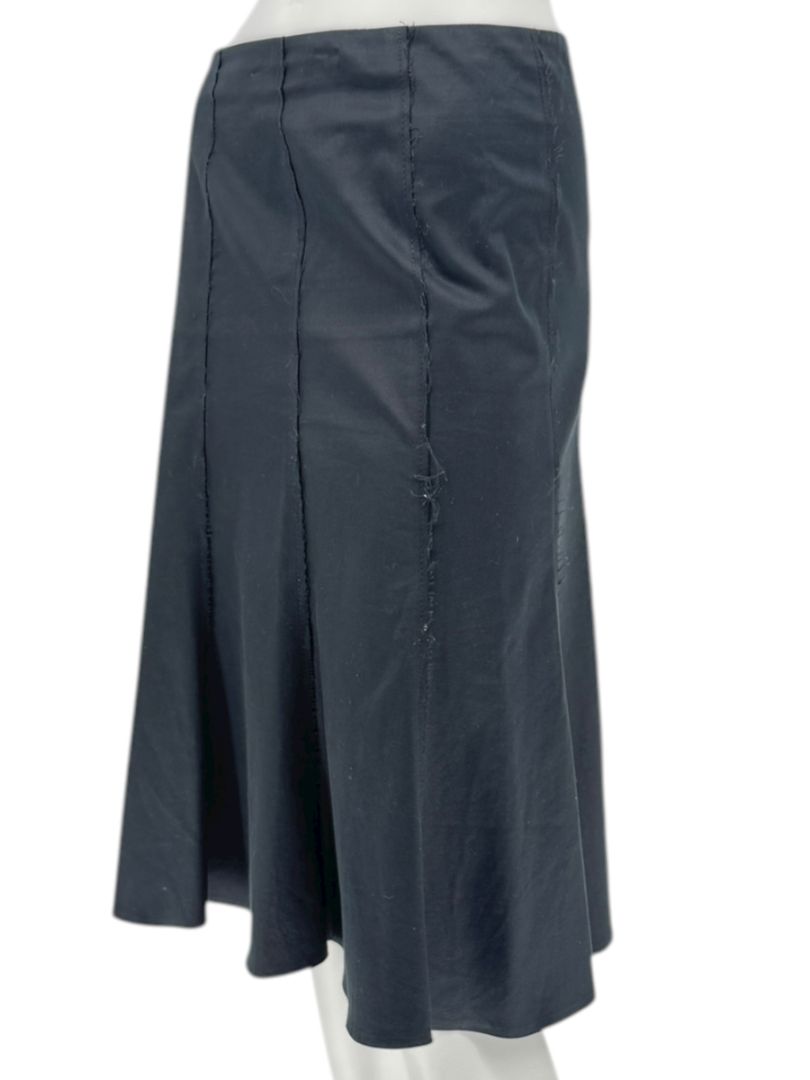 Akris Punto Black Cotton-Stretch Paneled A-Line Skirt –Size: US 12 (F 44 / D 42)