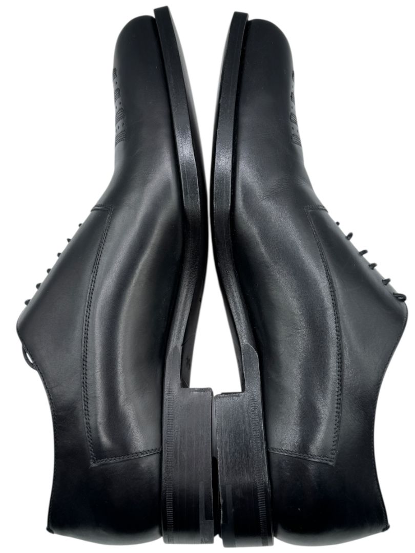 Prada Black Leather Perforated Oxford Shoes – Size 6.5 Men's