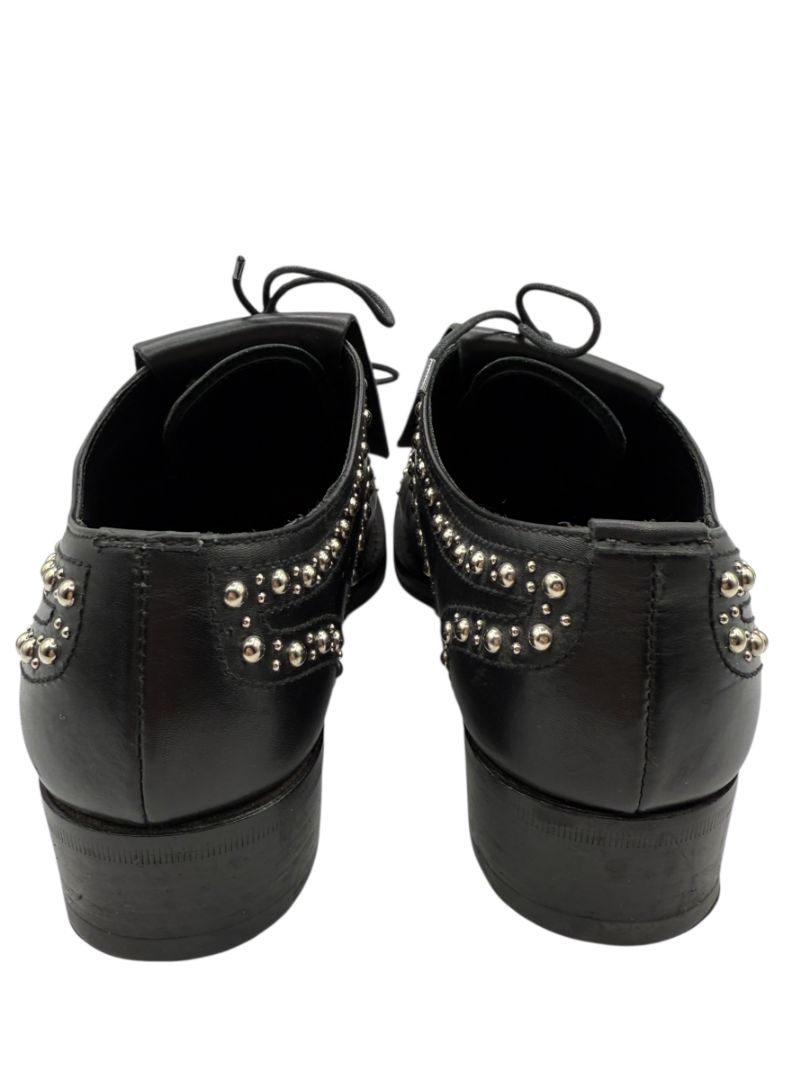 Miu Miu Black Studded Leather Oxford Shoes – Size 39.5