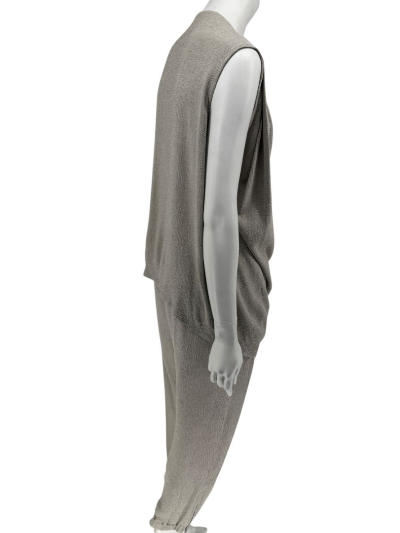 Rick Owens Taupe Draped Tank & Textured Jogger Set - Size IT 42 / US 6