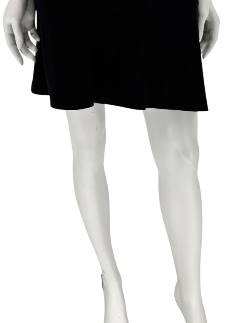 Brunello Cucinelli Black Wool Viscose Sleeveless Shift Dress Monili Beaded Collar - Large