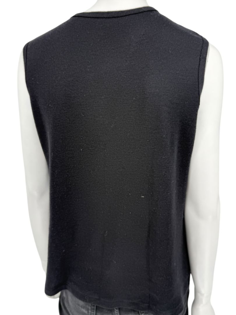 Lida Baday Black Wool Knit Sleeveless Top – XL
