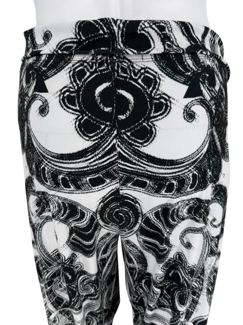 Anatomie Black and White Baroque Print Slim Pants – Size L