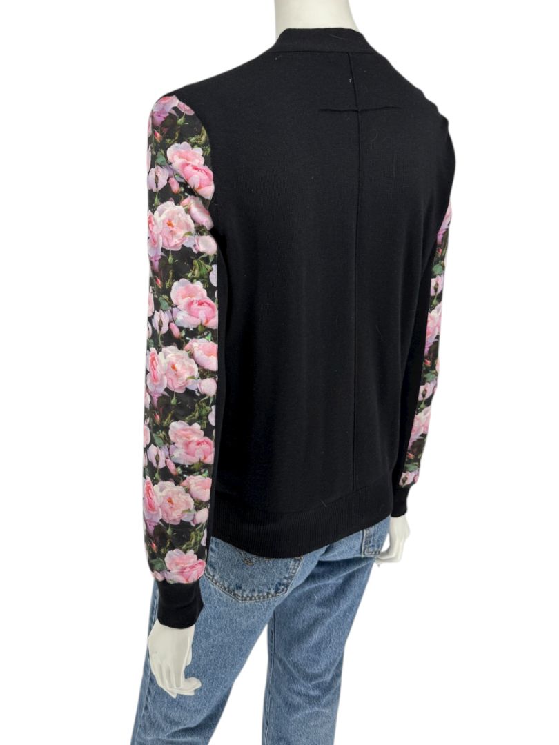 Givenchy Floral Silk-Panel Cashmere Cardigan – Size L