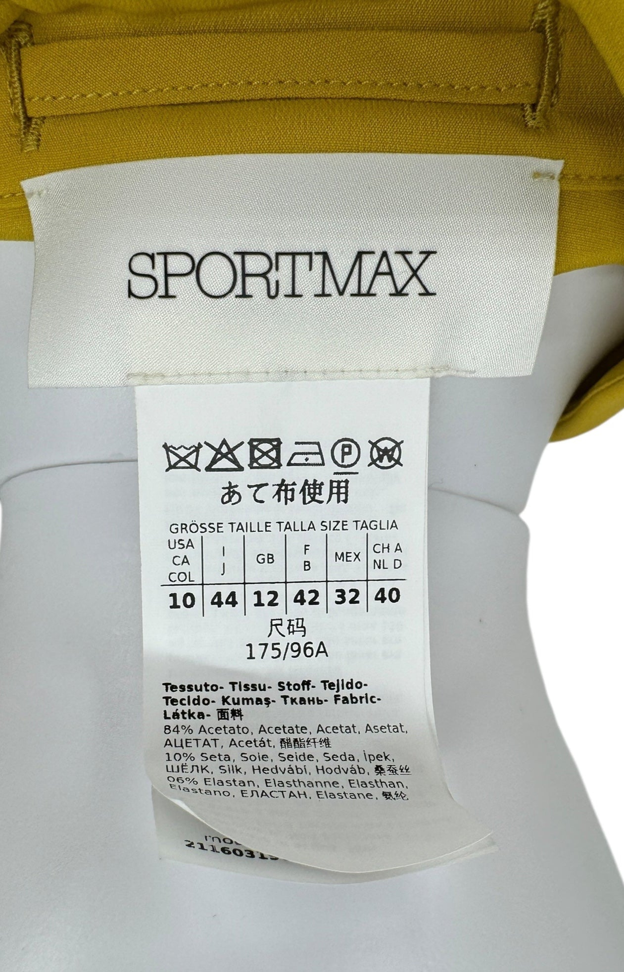 Sportmax Mustard Button-Up Shirt – Size IT 44 / US 8