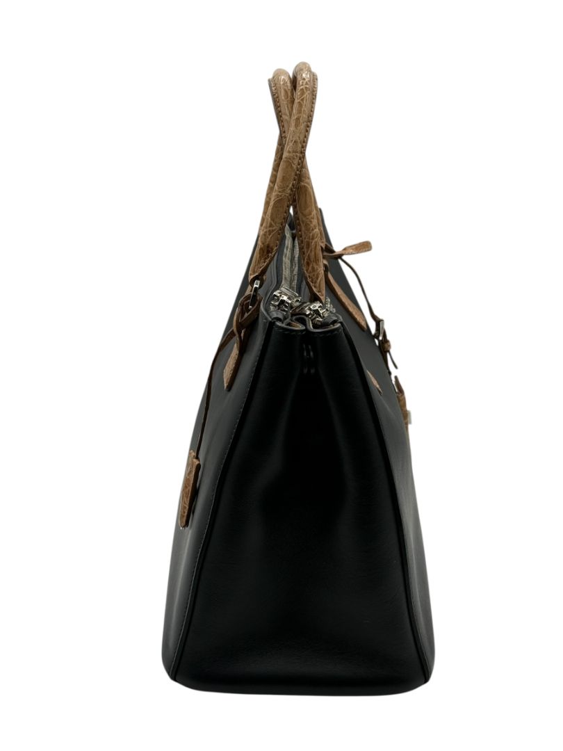 Prada Galleria Double Zip Tote in Nero & Sughero