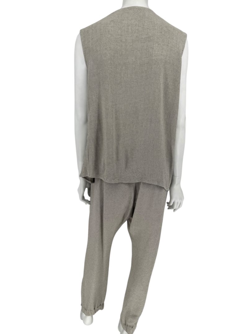Rick Owens Taupe Draped Tank & Textured Jogger Set - Size IT 42 / US 6