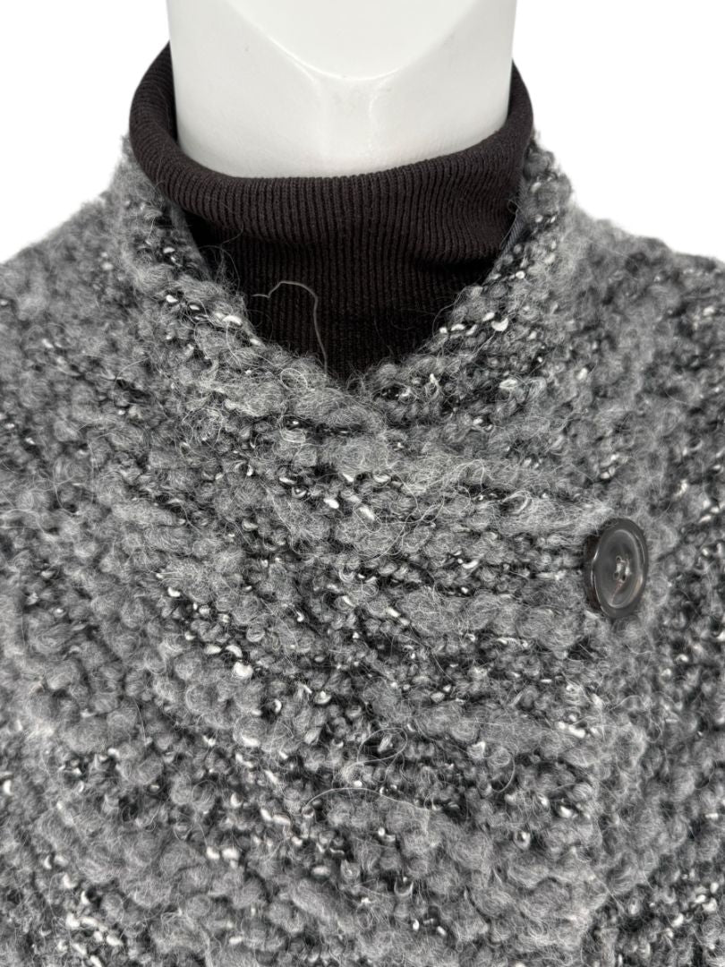 Armani Collezioni Gray Bouclé Knit Coat – Size 10