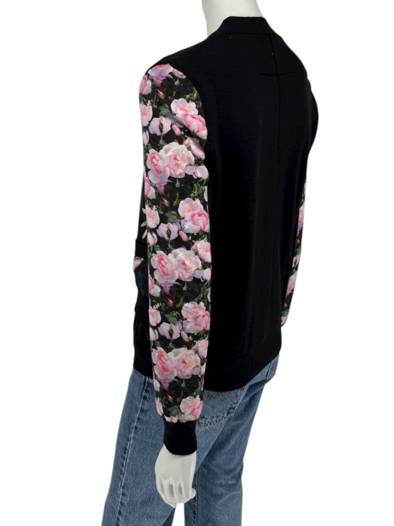Givenchy Floral Silk-Panel Cashmere Cardigan – Size L