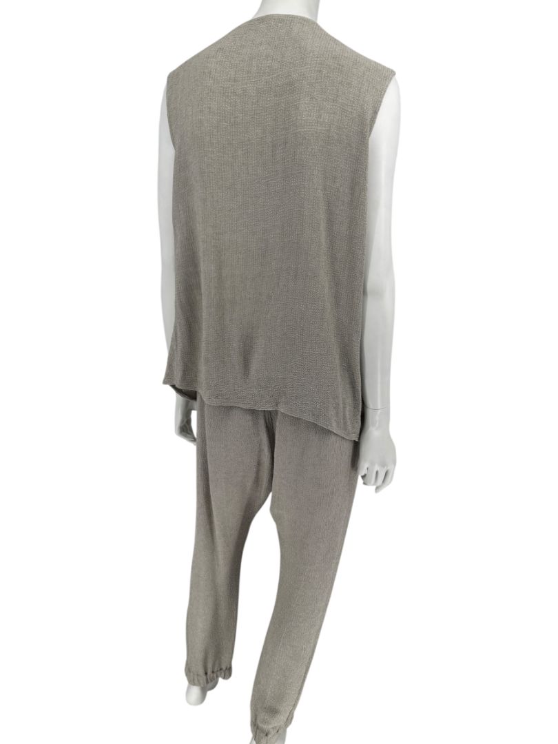 Rick Owens Taupe Draped Tank & Textured Jogger Set - Size IT 42 / US 6