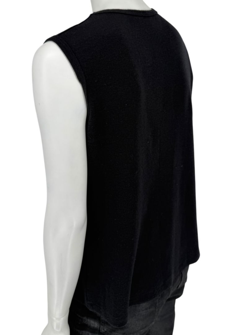 Lida Baday Black Wool Knit Sleeveless Top – XL