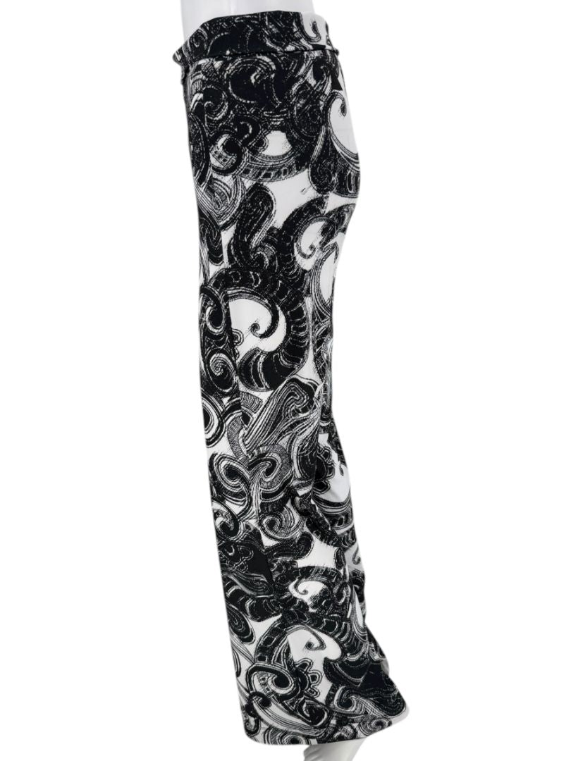 Anatomie Black and White Baroque Print Slim Pants – Size L