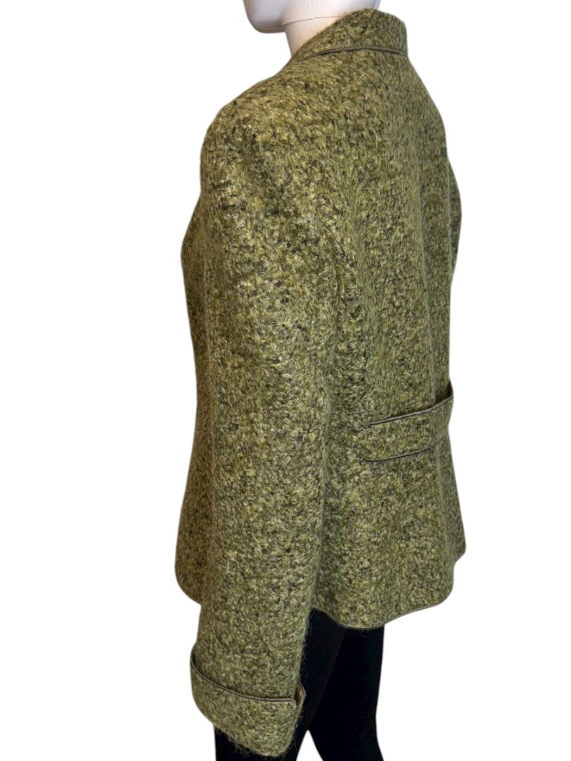 MSIAMO Green Wool Blend Bouclé Jacket – Size 12