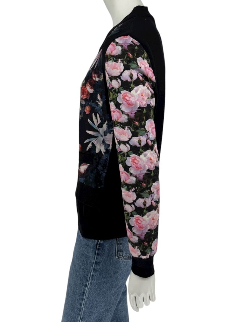Givenchy Floral Silk-Panel Cashmere Cardigan – Size L