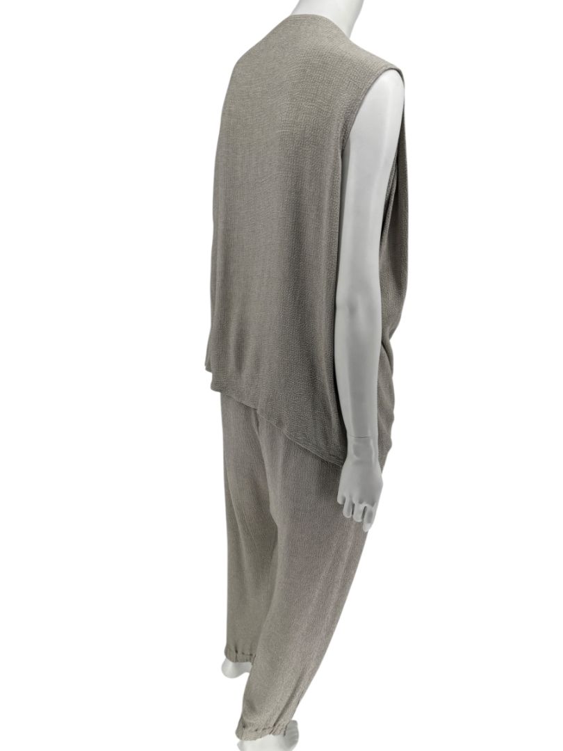 Rick Owens Taupe Draped Tank & Textured Jogger Set - Size IT 42 / US 6