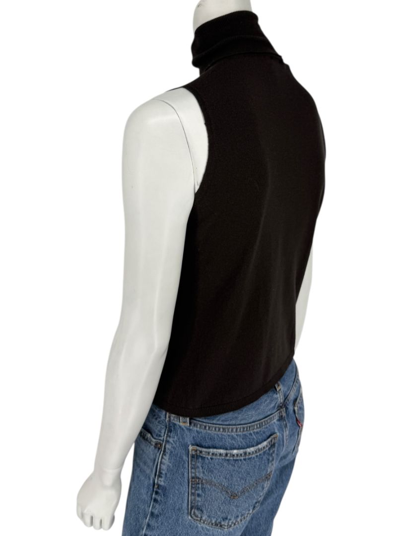 Max Mara Sleeveless Brown Turtleneck Top – Size Large